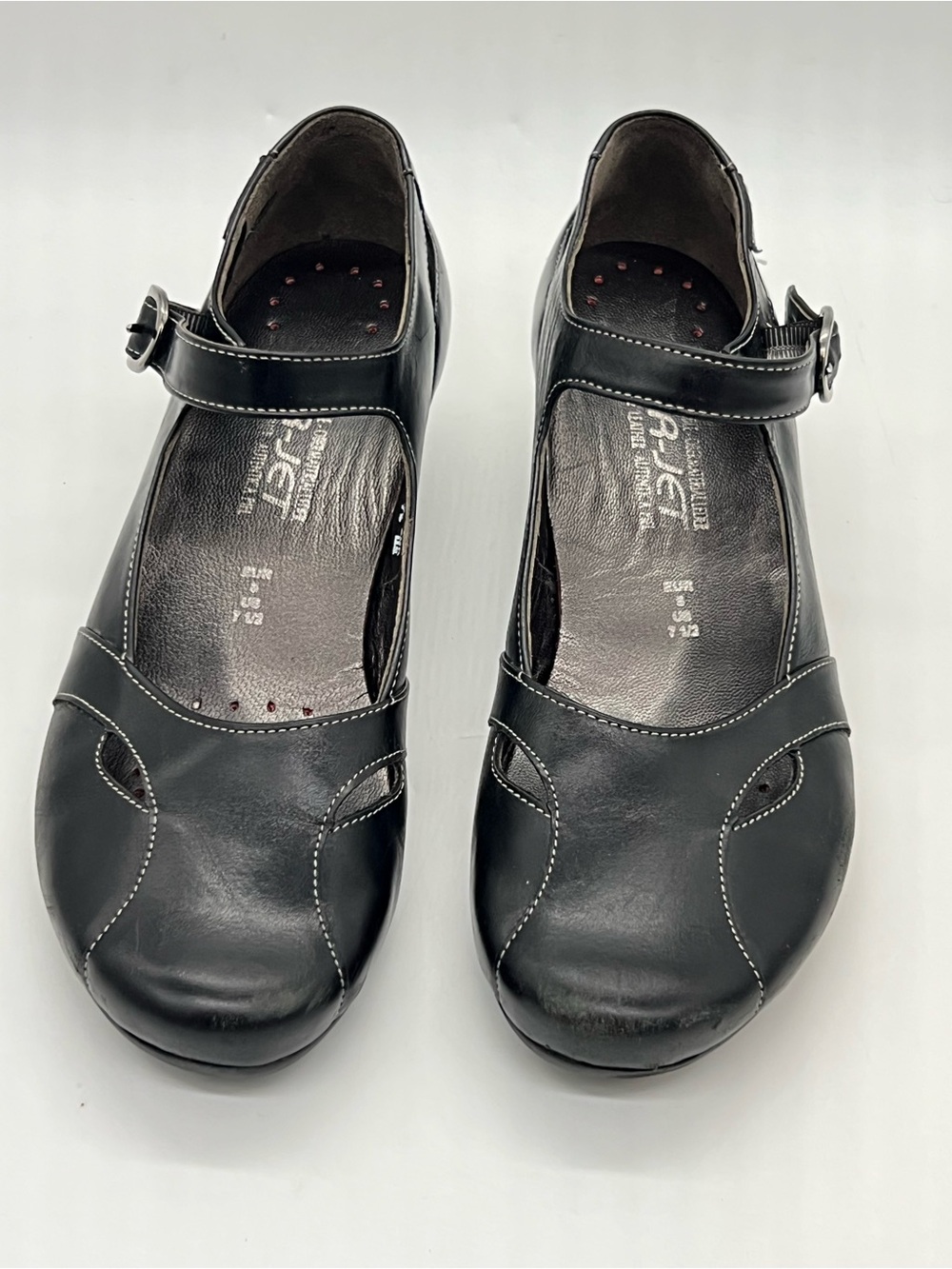 Mephisto Black Mary Jane Strap Flats